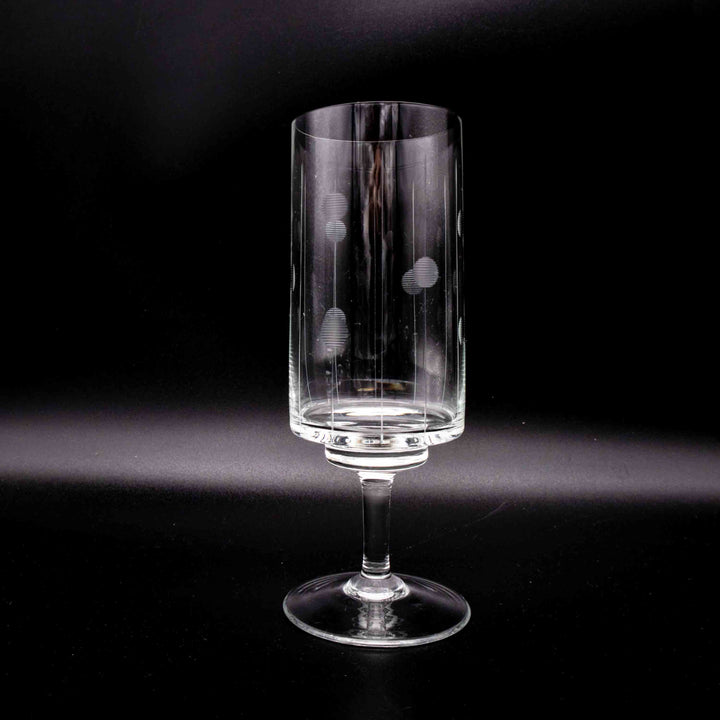 4er Set Mid Century Gravierte Longdrink Gläser, Detailansicht der Gravuren