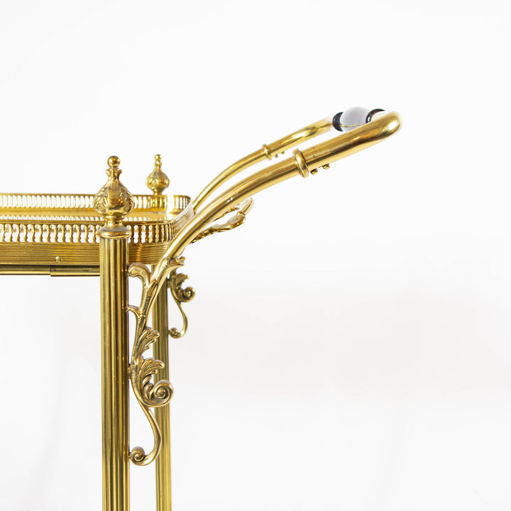 Messing Servierwagen mit abnehmbaren Tablett, Detailansicht Griff