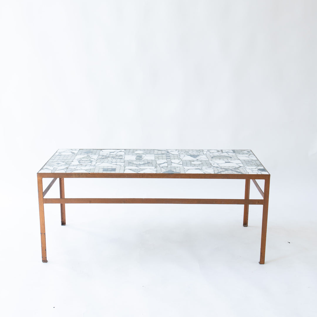 Mosaik Couchtisch von Kurt Moldovan, Rückseite