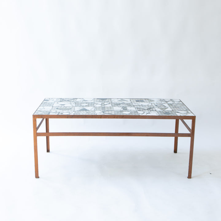 Mosaik Couchtisch von Kurt Moldovan, Vorderseite