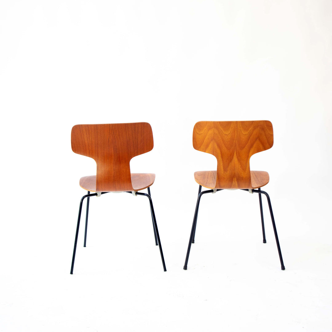 Paar Hammer Chairs Modell 3103 von Arne Jacobsen für Fritz Hansen, Rückseite