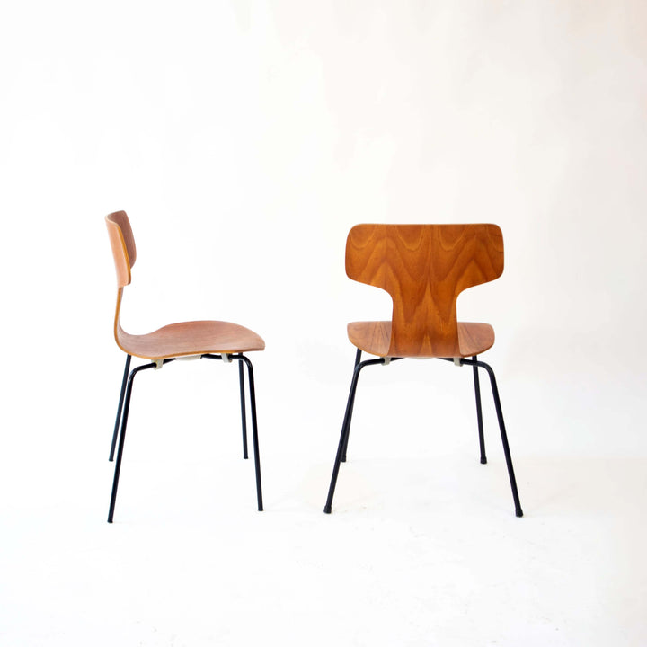 Paar Hammer Chairs Modell 3103 von Arne Jacobsen für Fritz Hansen, alternierend stehend rechts