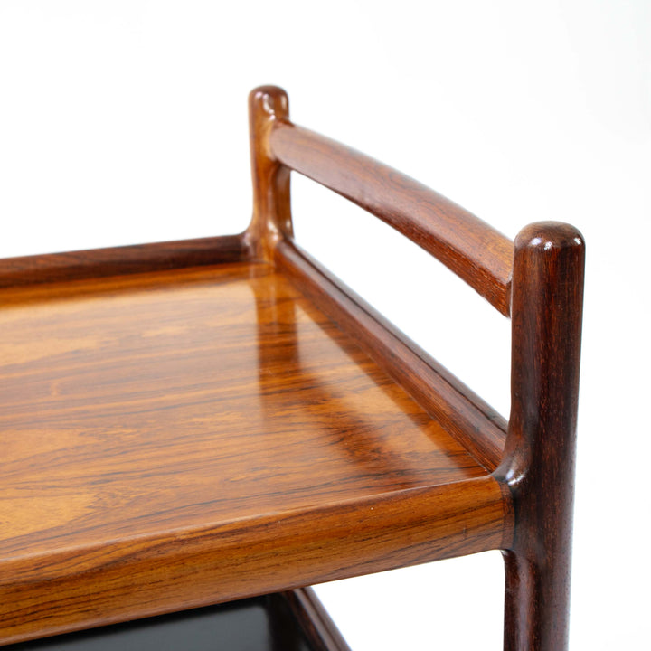 Palisander Servierwagen von Johannes Andersen für Silkeborg, Detailansicht Griffe links