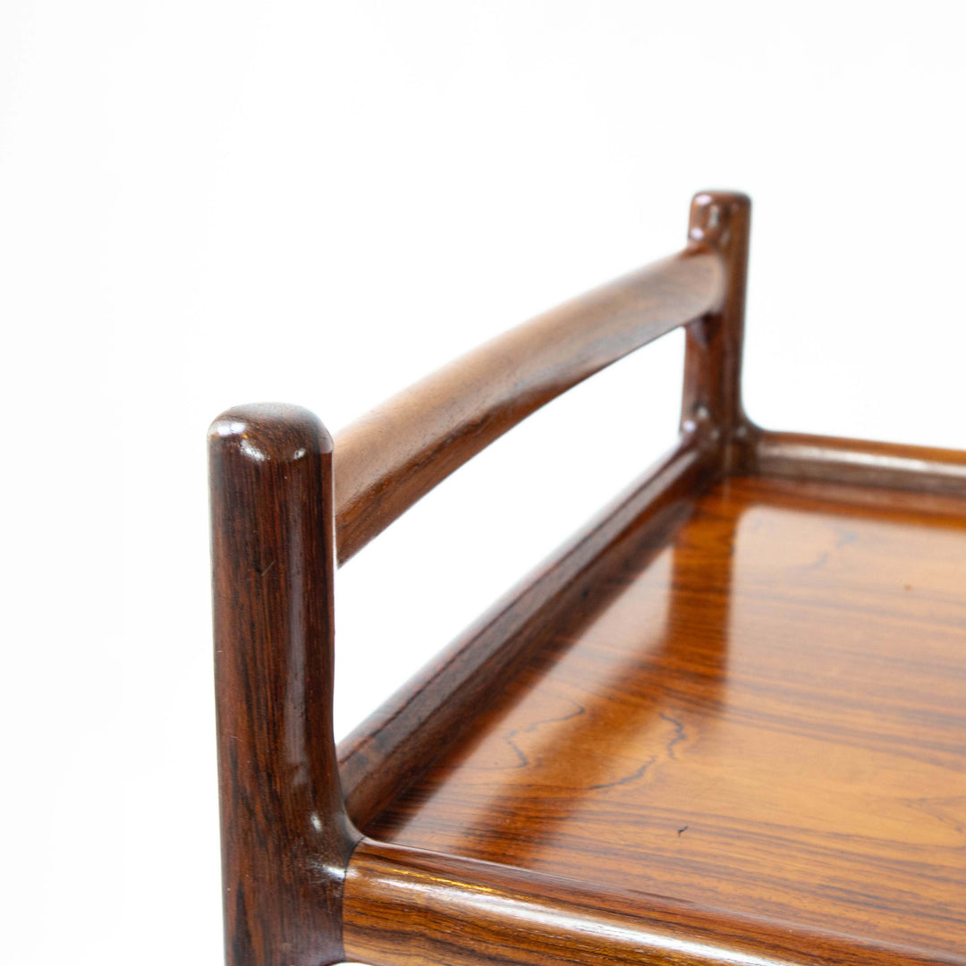 Palisander Servierwagen von Johannes Andersen für Silkeborg, Detailansicht Griffe rechts