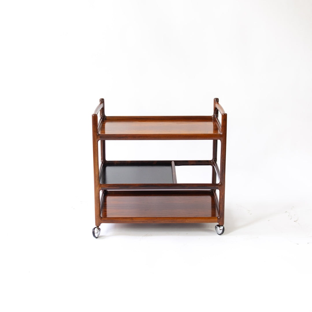 Palisander Servierwagen von Johannes Andersen für Silkeborg, Rückseite