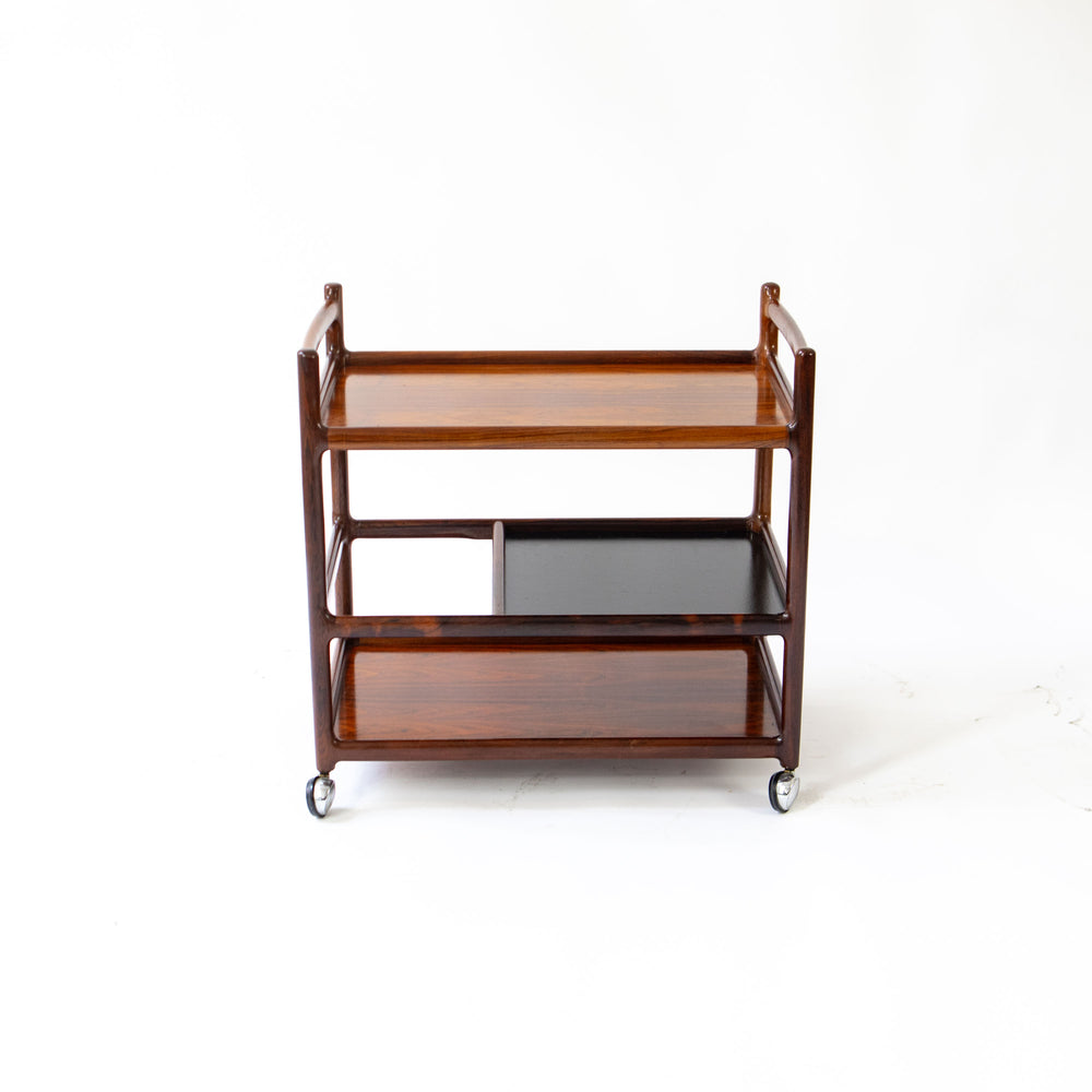 Palisander Servierwagen von Johannes Andersen für Silkeborg, Vorderseite