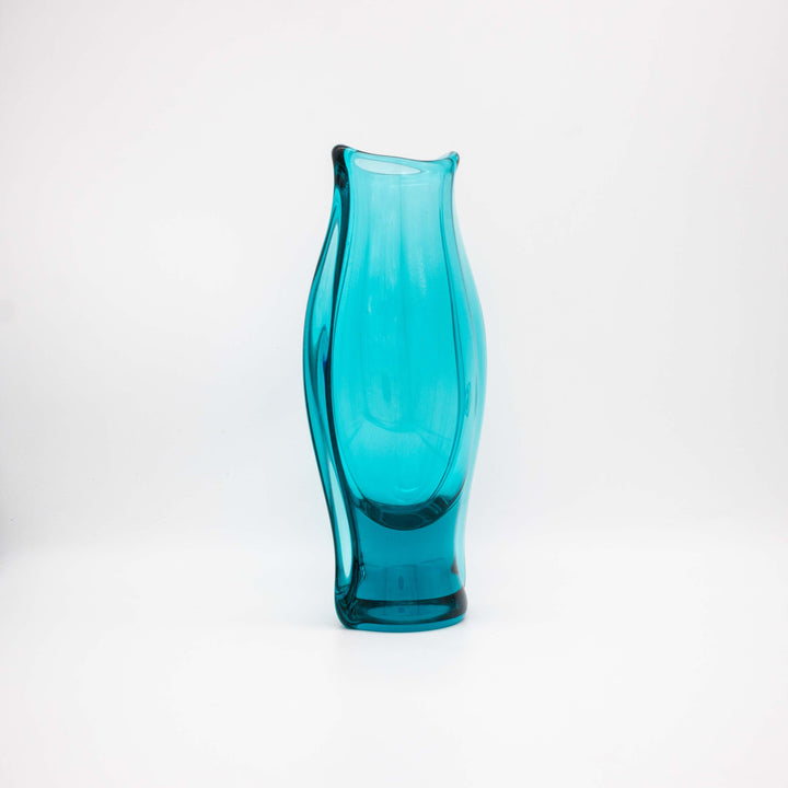 Petrol Vase von Miroslav Klinger für Zelezny Brod, leicht schräg stehend