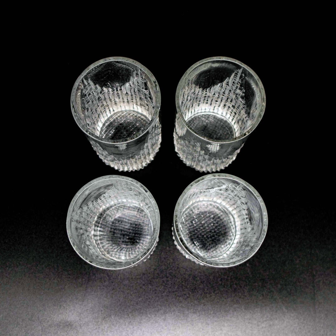 Set aus 4 Stück skandinavischen Strukturgläser, Vogelperspektive