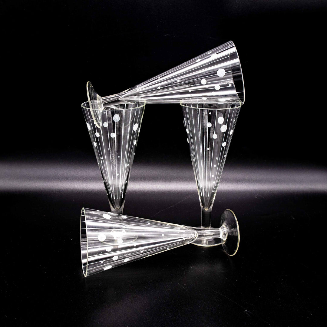 Set von 4 Sektflöten, arrangiert