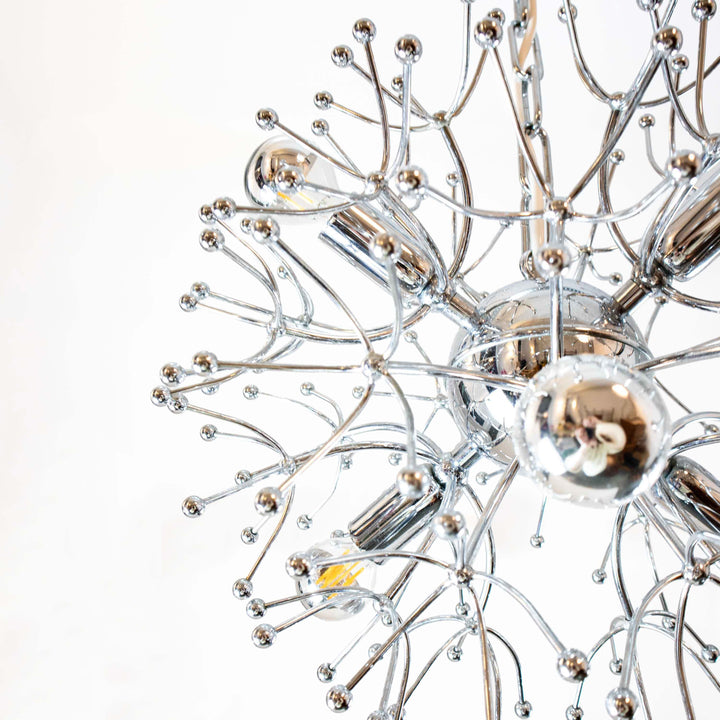 Space Age Sputnik „Dandelion“ Pendelleuchte von Gaetano Sciolari, Detailansicht