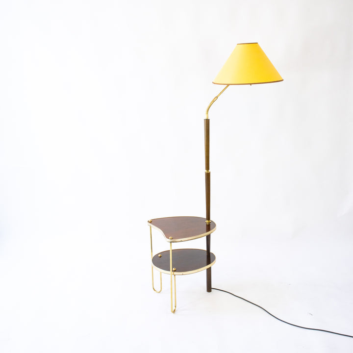 Stehlampe mit integriertem Beistelltisch aus den 1950er Jahren, Detailansicht schwenkbarer Lampenschirm