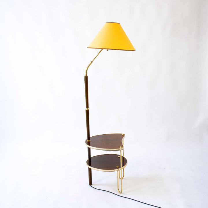 Stehlampe mit integriertem Beistelltisch aus den 1950er Jahren, Seitenansicht links