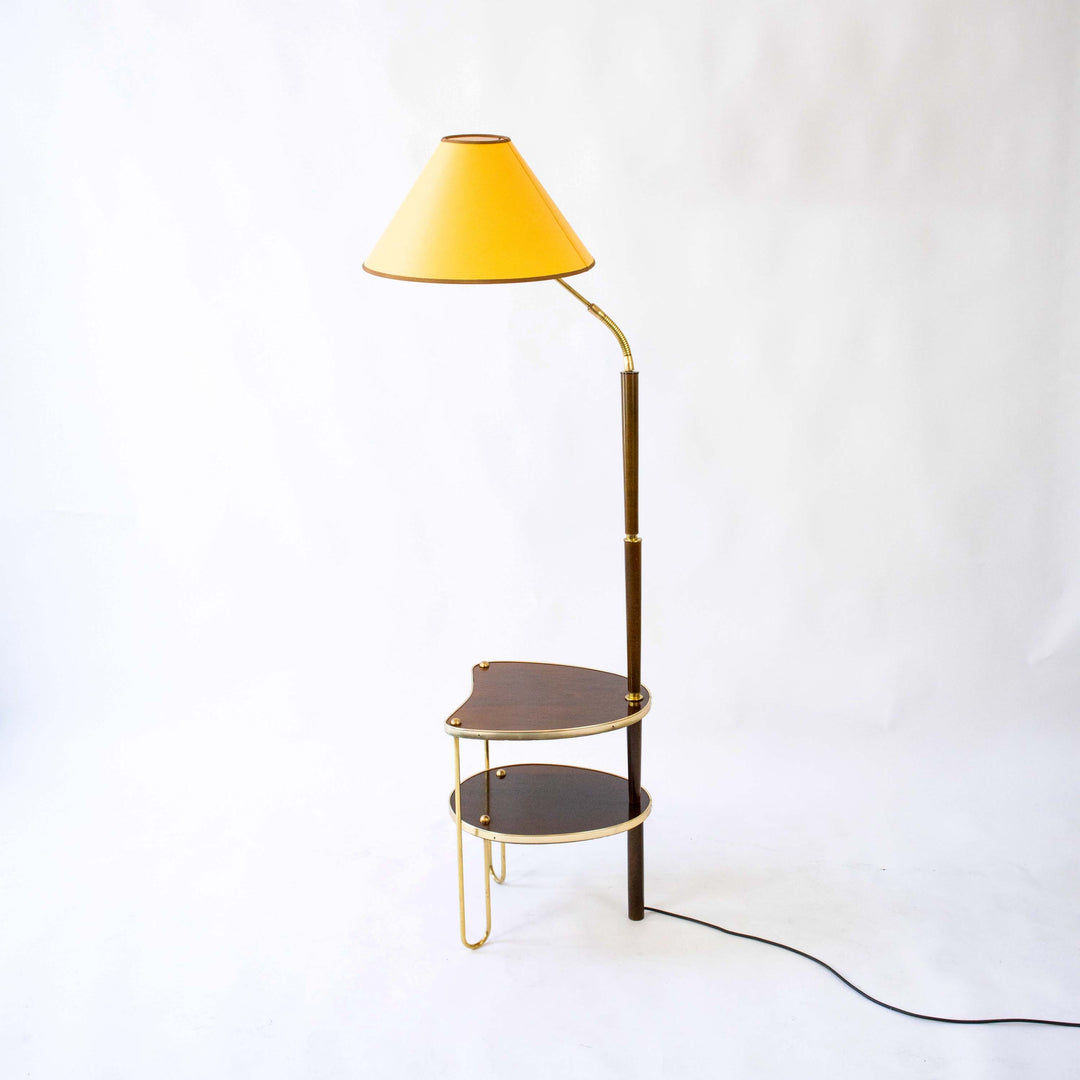 Stehlampe mit integriertem Beistelltisch aus den 1950er Jahren, Seitenansicht rechts