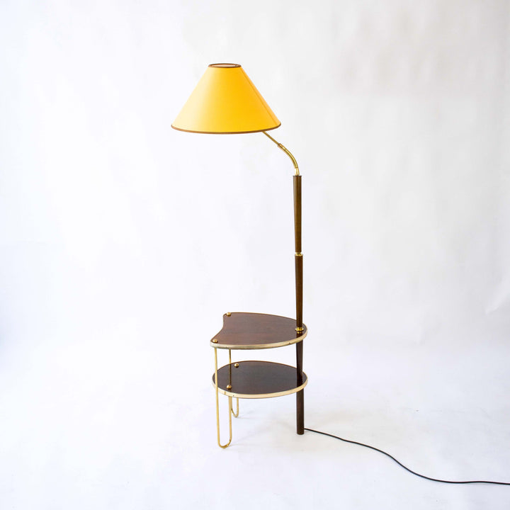 Stehlampe mit integriertem Beistelltisch aus den 1950er Jahren, Seitenansicht rechts