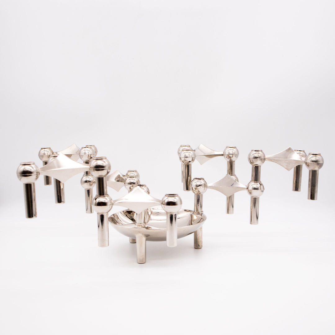 Stoff Nagel Kerzenhalter und Schalen Set, arrangiert