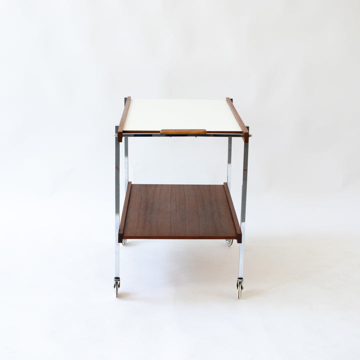 Teak und Chrom Servierwagen, 1960er