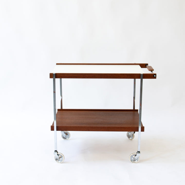 Teak und Chrom Servierwagen, 1960er