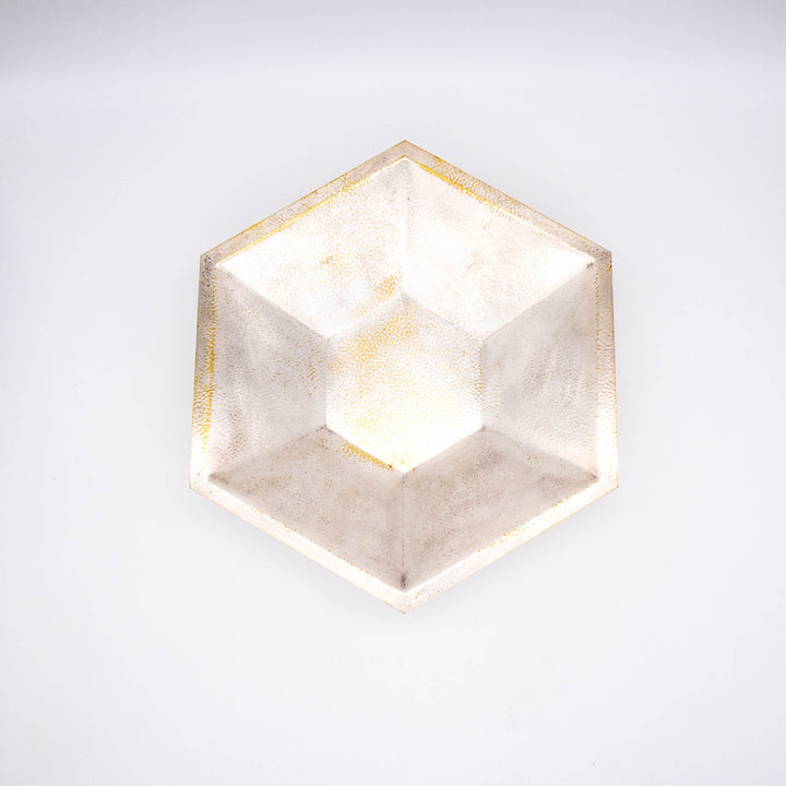 Versilberte Art Deco Schale von Argentor, Vogelperspektive