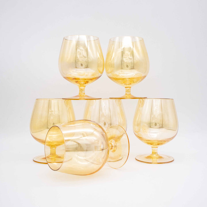 Vintage 6 Stk. Lüstrierte Whiskeyschwenker, arrangiert