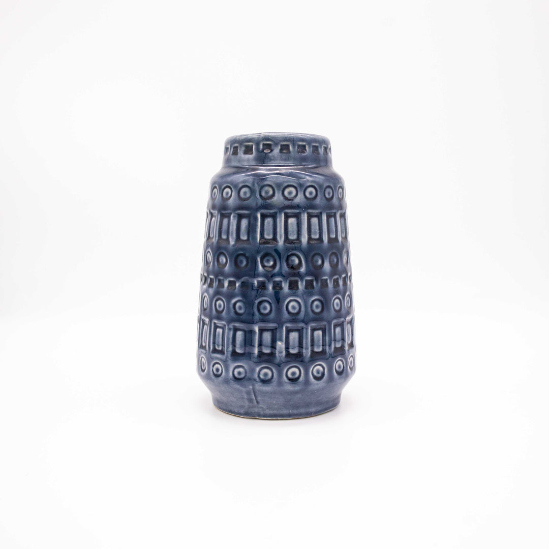 Vintage Blaue Keramik Vase 260-18, Rückseite