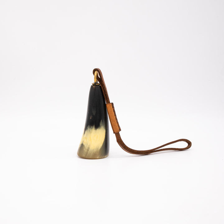 Vintage Carl Auböck Flaschenverschluss aus Horn, Leder & Kork, Seitenansicht rechts