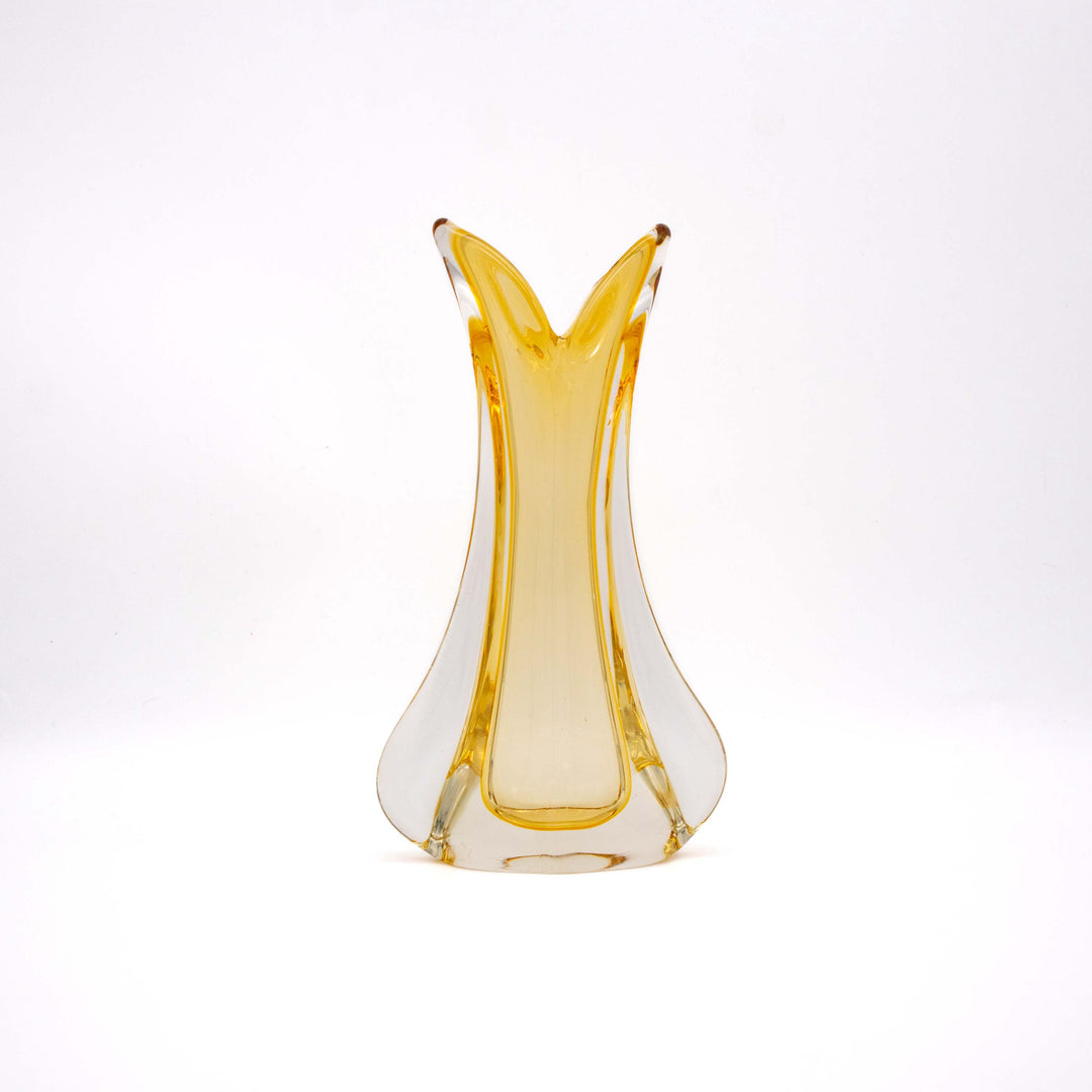 Vintage Gelbe Murano Sommerso Vase, Rückseite