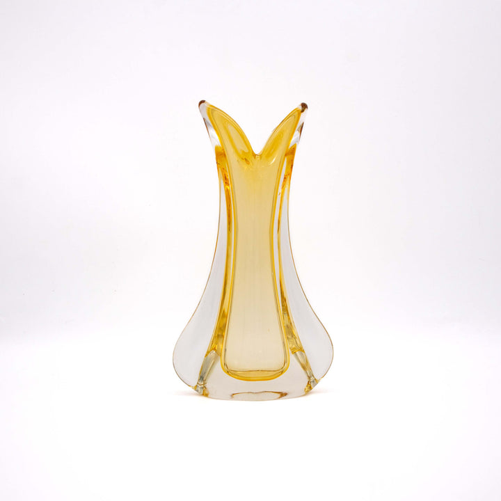Vintage Gelbe Murano Sommerso Vase, Rückseite