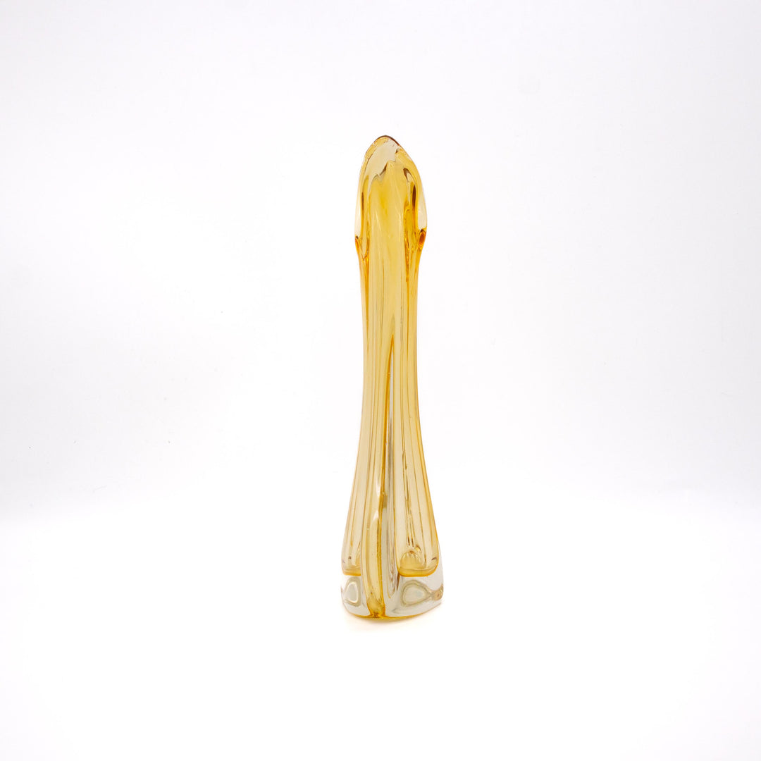 Vintage Gelbe Murano Sommerso Vase, Seitenansicht links