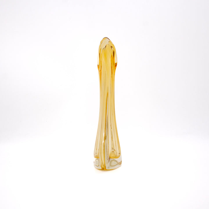 Vintage Gelbe Murano Sommerso Vase, Seitenansicht links