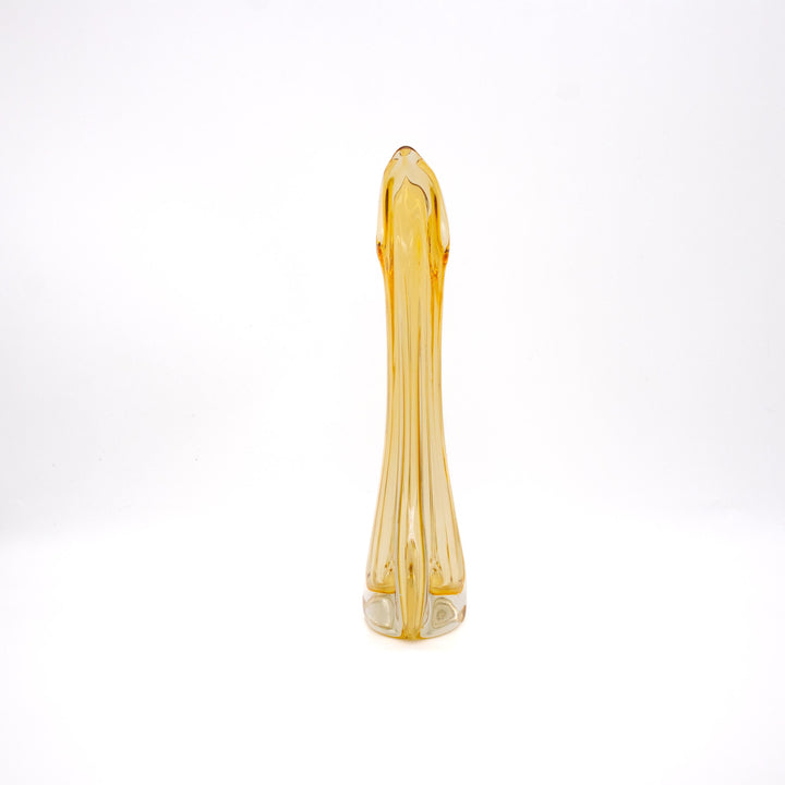 Vintage Gelbe Murano Sommerso Vase, Seitenansicht rechts
