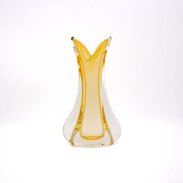 Vintage Gelbe Murano Sommerso Vase, Vorderseite