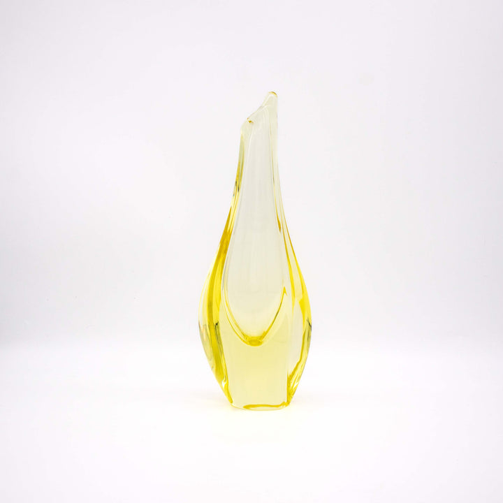 Vintage Gelbe Vase von Miroslav Klinger für Zelezny Brod, Rückseite