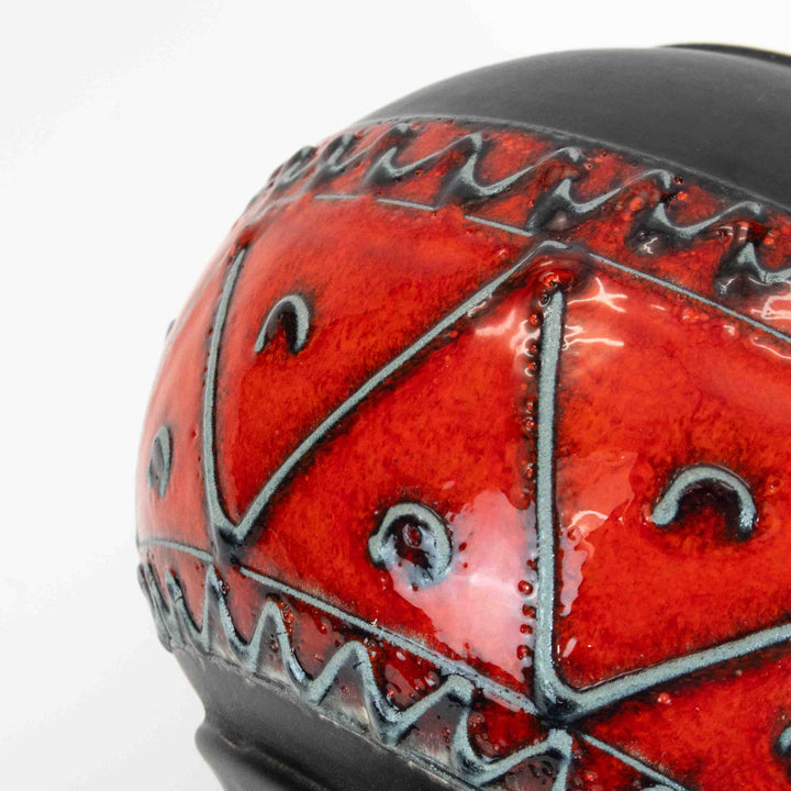 Vintage Große westdeutsche Fat Lava Vase 553 von Scheurich, Detailansicht