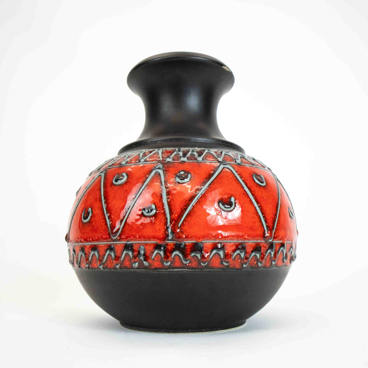 Vintage Große westdeutsche Fat Lava Vase 553 von Scheurich, leicht von unten fotografiert