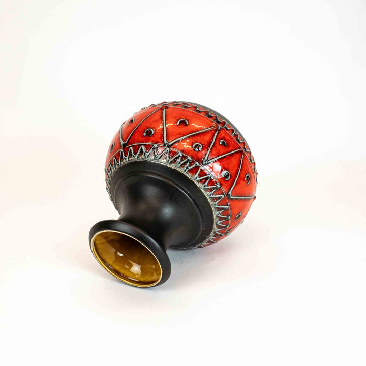 Vintage Große westdeutsche Fat Lava Vase 553 von Scheurich, liegend