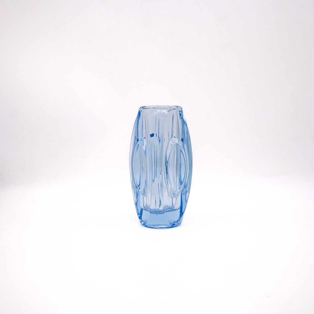 Vintage Hellblaue Bullet Vase von Rudolf Schrötter, Seitenansicht links