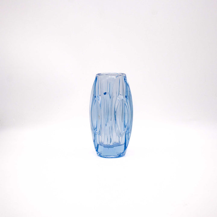 Vintage Hellblaue Bullet Vase von Rudolf Schrötter, Seitenansicht links