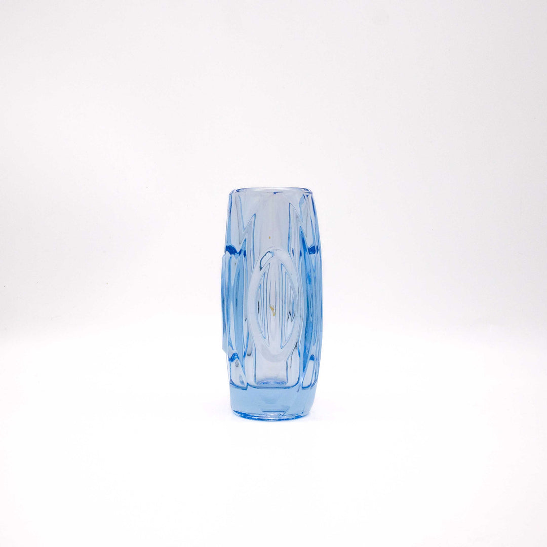 Vintage Hellblaue Bullet Vase von Rudolf Schrötter, Seitenansicht rechts