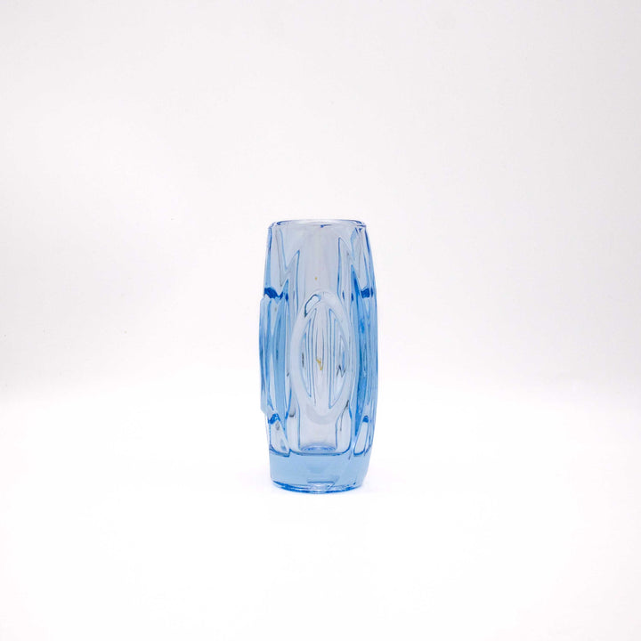 Vintage Hellblaue Bullet Vase von Rudolf Schrötter, Seitenansicht rechts