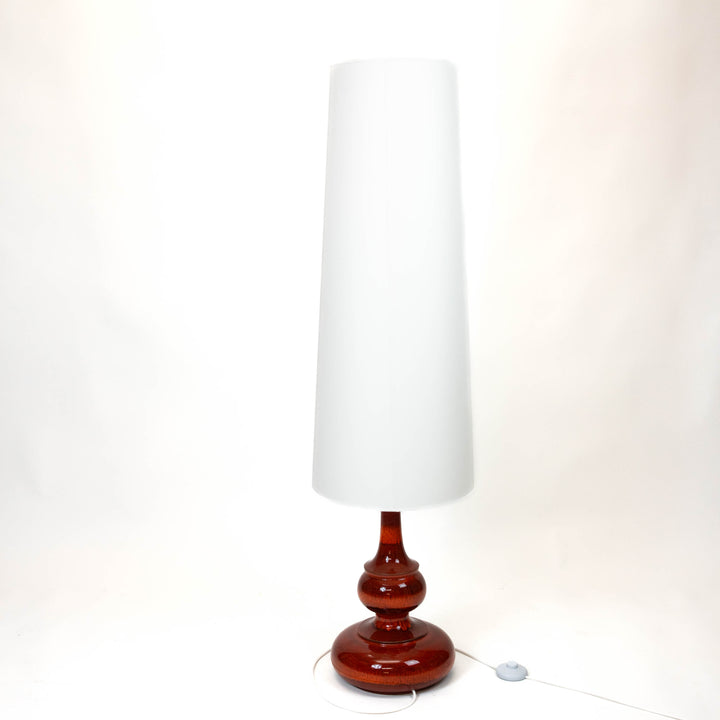 Vintage Hustadt Space Age Bodenlampe mit Keramikfuß, Rückseite