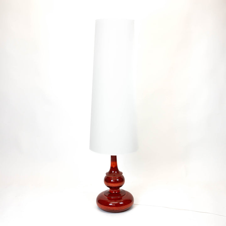 Vintage Hustadt Space Age Bodenlampe mit Keramikfuß, Vorderseite