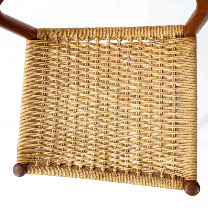 Vintage Paar Teak Sessel von Arne Hovmand Olsen, Detailansicht Bespannung 1