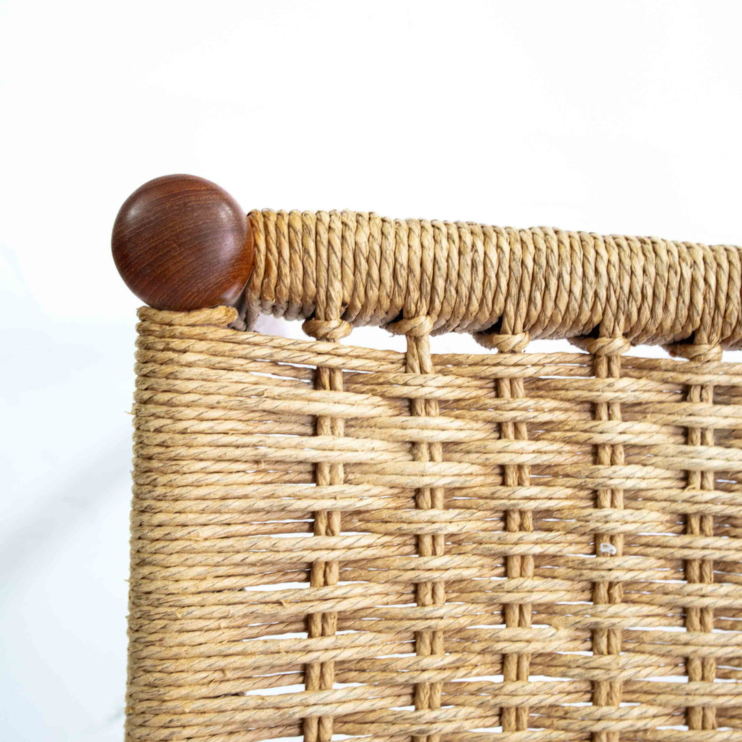 Vintage Paar Teak Sessel von Arne Hovmand Olsen, Detailansicht Fuß aus Vogelperspektive