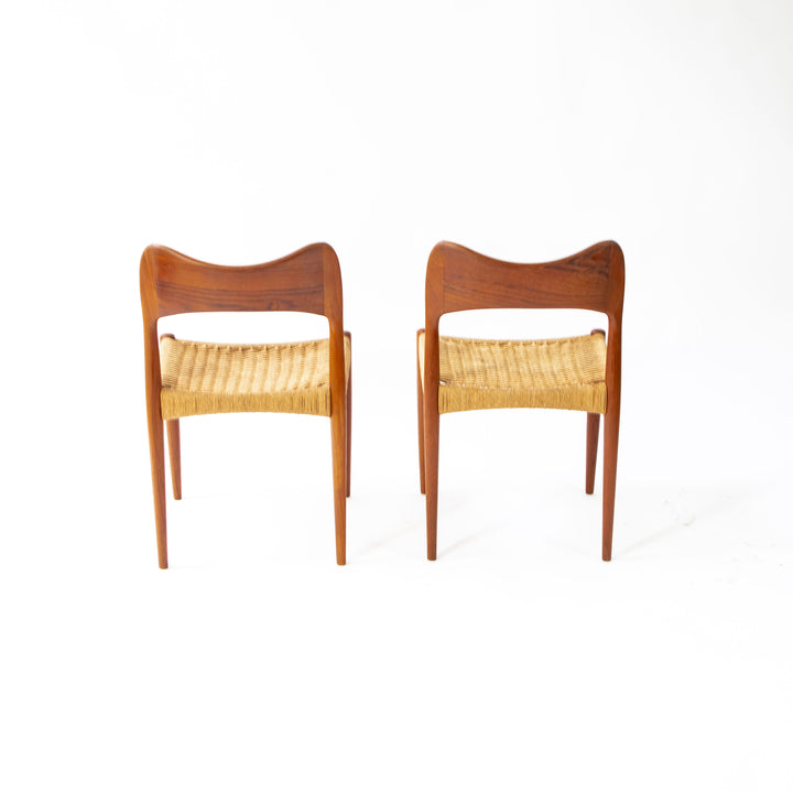 Vintage Paar Teak Sessel von Arne Hovmand Olsen, Rückseite