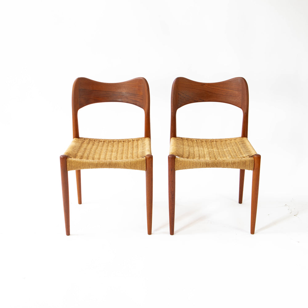 Vintage Paar Teak Sessel von Arne Hovmand Olsen, Vorderseite