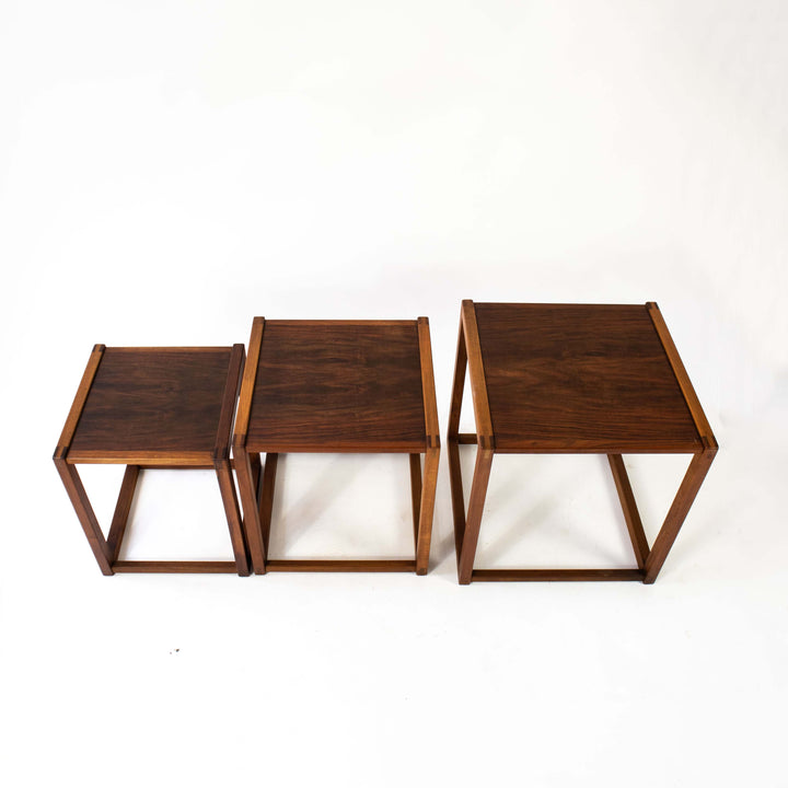 Vintage Satztische "Modell 375" von Børge Mogensen für Fredericia, Vogelperspektive