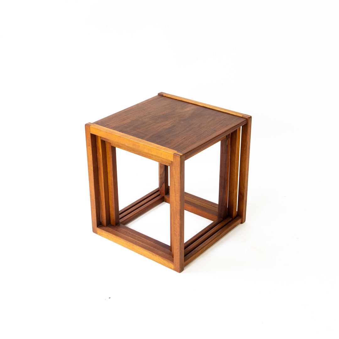 Vintage Satztische "Modell 375" von Børge Mogensen für Fredericia, leicht schräg stehend