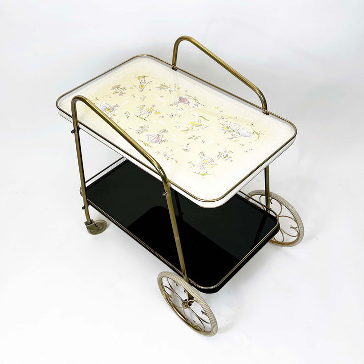 Vintage Servierwagen aus den 1950er Jahren, Vogelperspektive