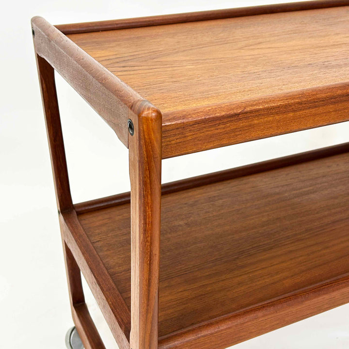 Vintage Teak Barwagen "Kubus" von Holger Georg Jensen, Detailansicht Ablageflächen
