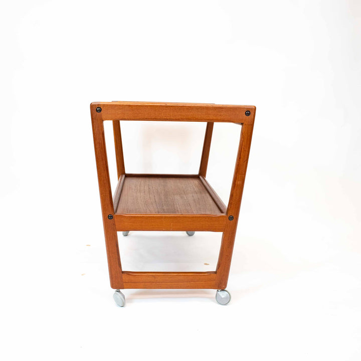 Vintage Teak Barwagen "Kubus" von Holger Georg Jensen, Seitenansicht links